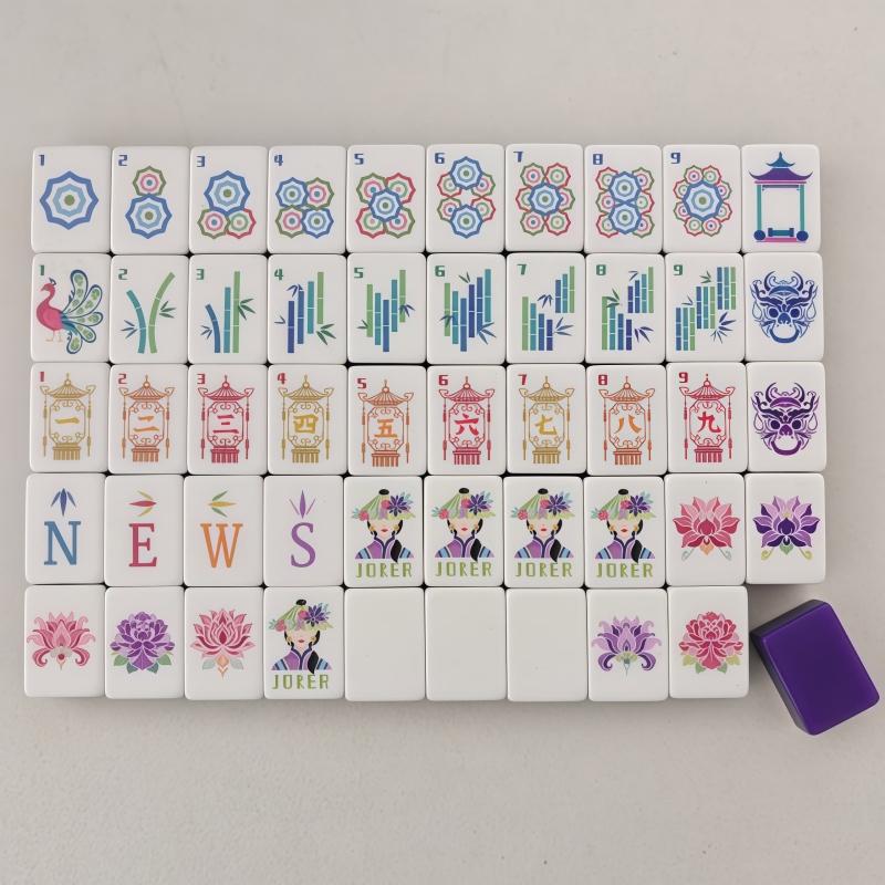 Board Game Mahjong - مجموعة ماجونغ جديدة من الأكريليك بأربع