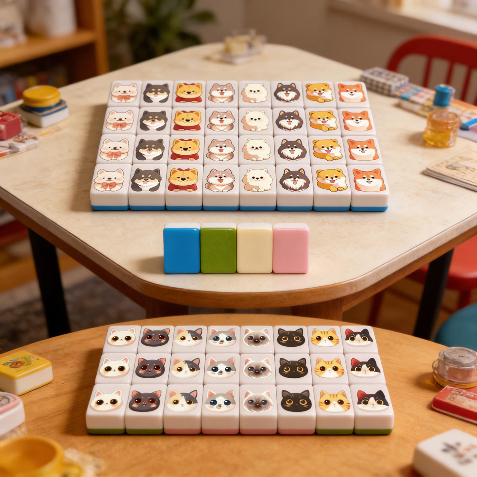 Board Game Mahjong - مجموعة ألعاب ماهجونغ مصغرة 65 قطعة،