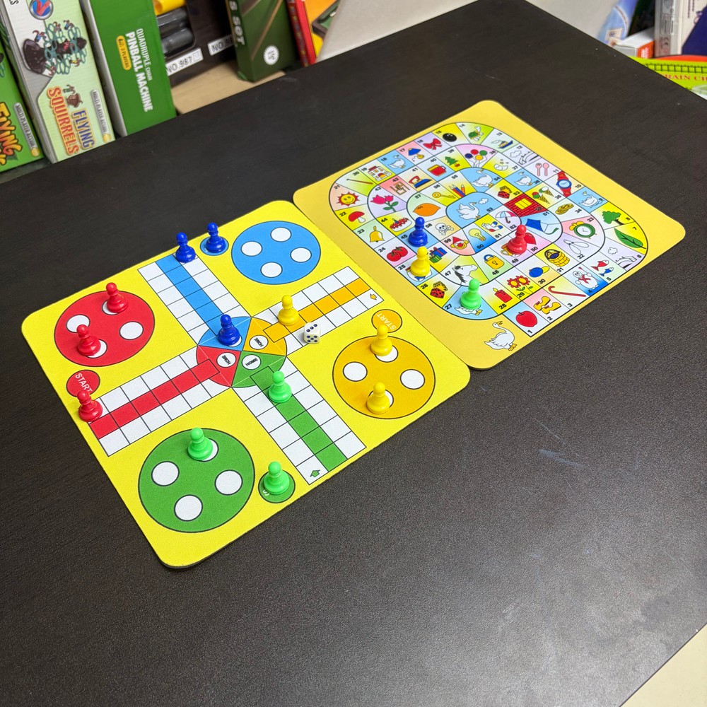 Board Game Ludo - مجموعة ألعاب لودو وسوان من قطعتين،