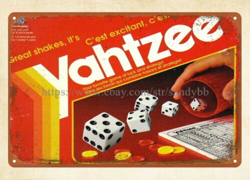 لافتة معدنية للعبة ياهزي 1993  - مراجعة Board Game Yahtzee وسعره