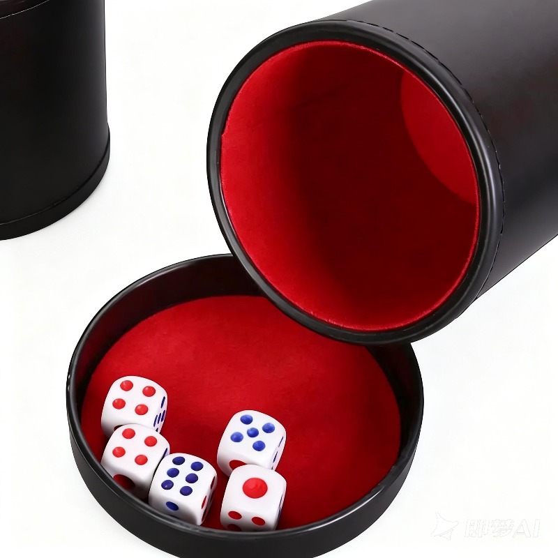كوب نرد جلدي برتقالي أخضر أحمر - مراجعة Board Game Yahtzee وسعره