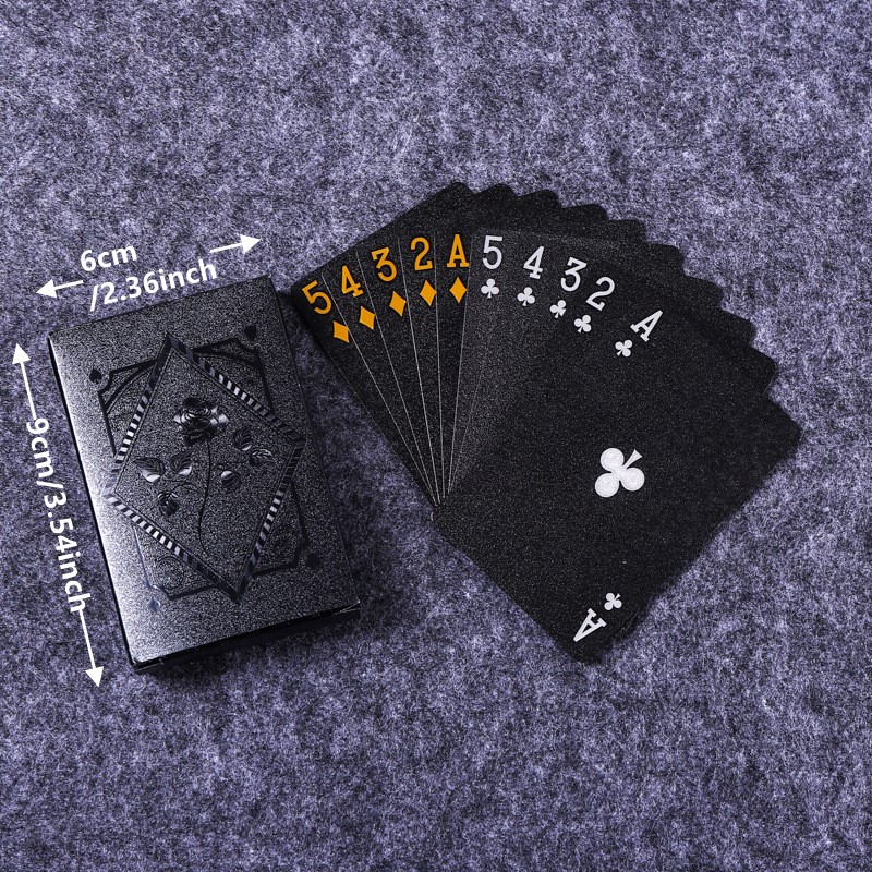 لون الذهب الأسود أوراق اللعب ب - مراجعة Board Game With Chips وسعره